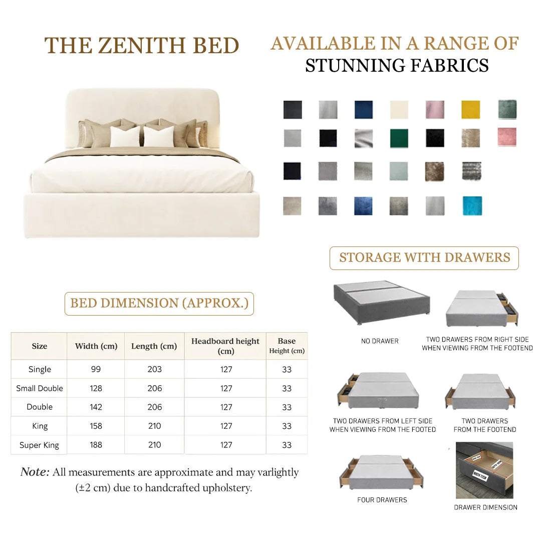 The Zenith Storage Bed With Optional Drawers