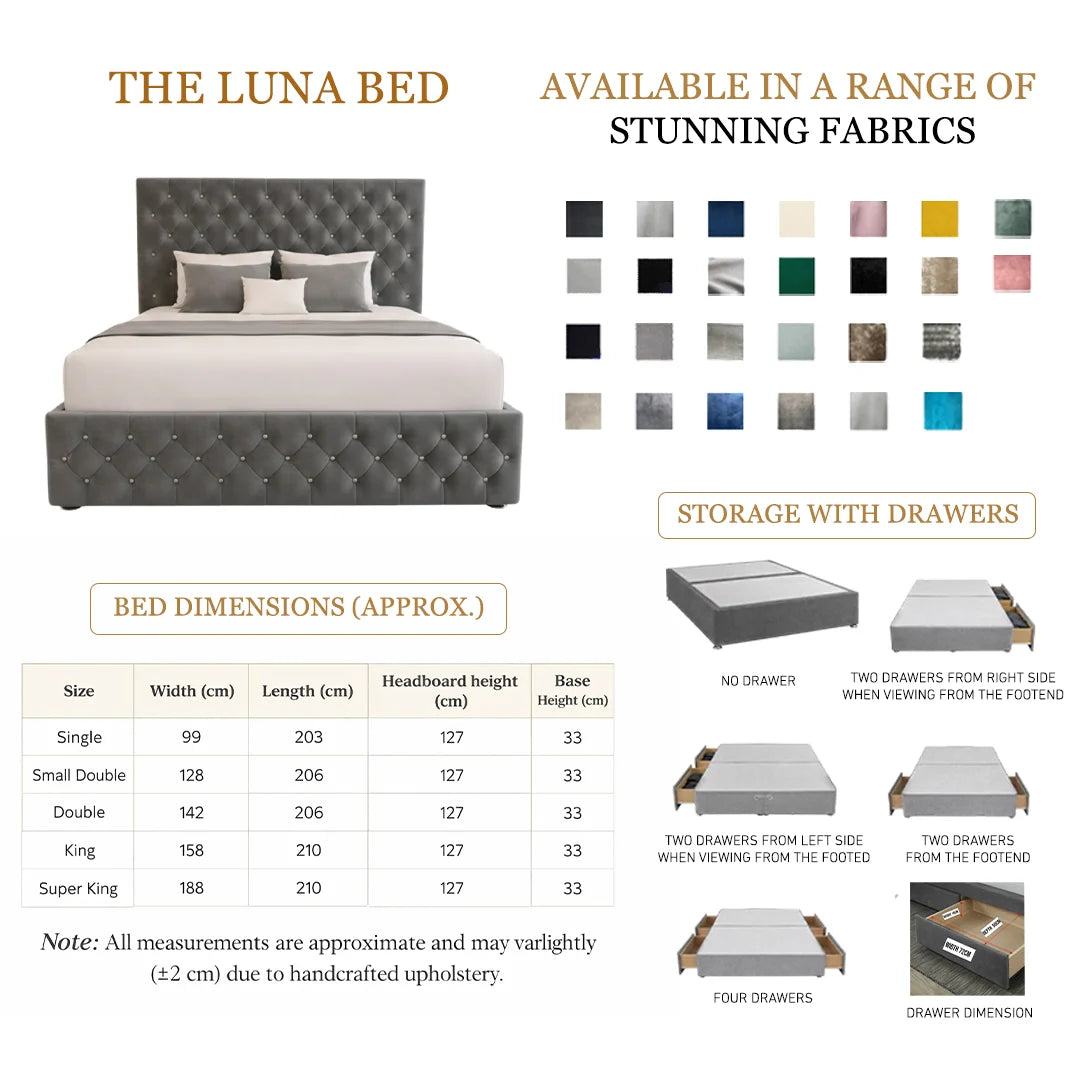 The Luna Storage Bed With Optional Drawers