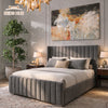 The Elara Wingback Ottoman Storage Bed