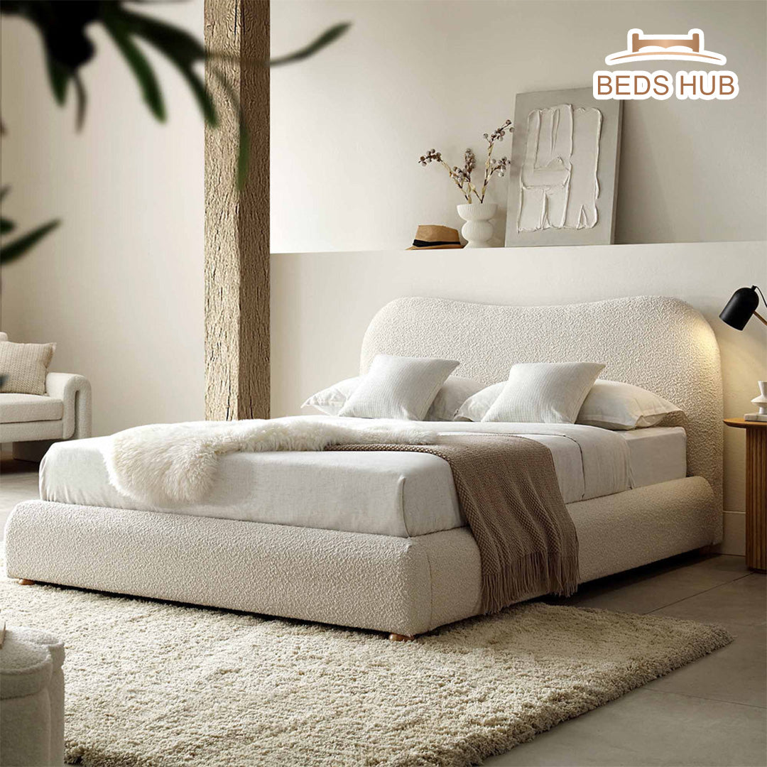 The Ripple Curved Boucle Bed