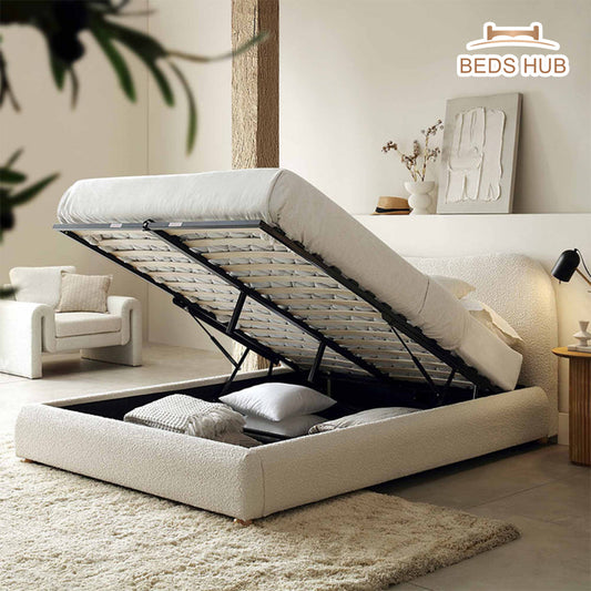 The Ripple Curved Boucle Bed