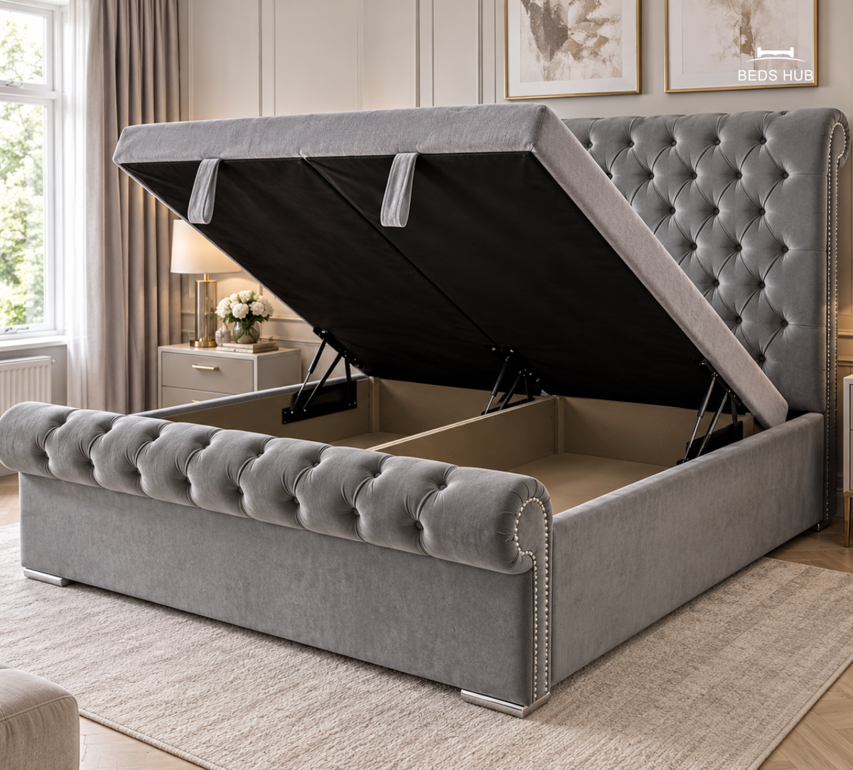 The Sleigh Ottoman Bed