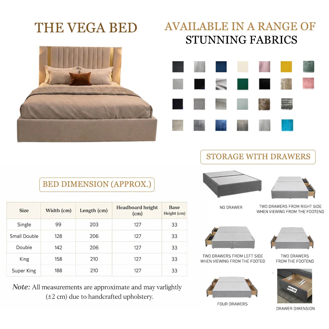 The Vega Storage Bed With optional Drawers