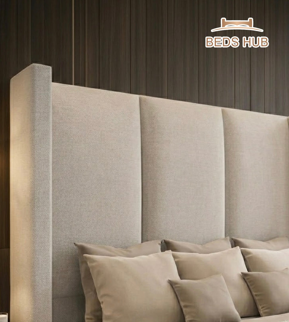 The Astron Wingback Ottoman Storage Bed