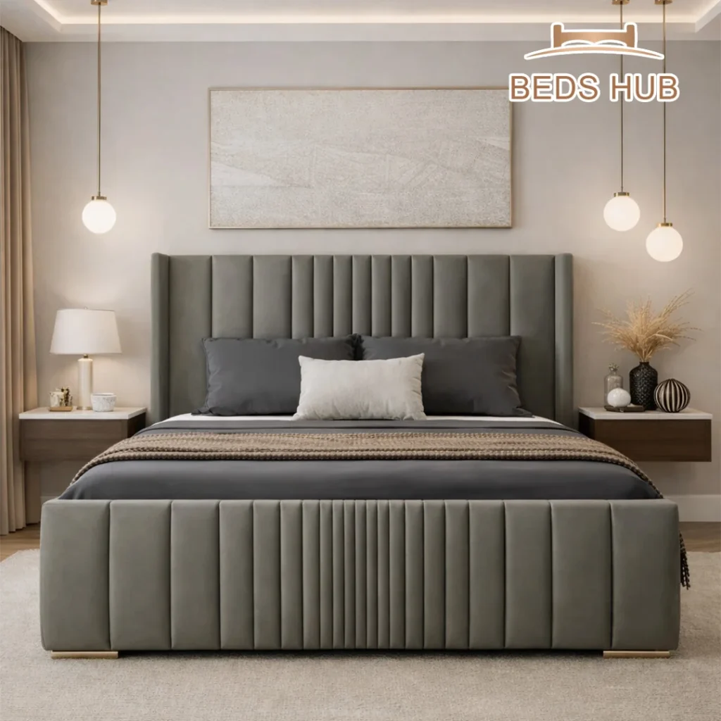 The Lyra Wingback Ottoman Storage Bed