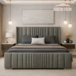 The Lyra Wingback Ottoman Storage Bed
