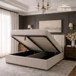 The Astron Wingback Ottoman Storage Bed