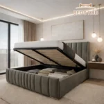 The Lyra Wingback Ottoman Storage Bed