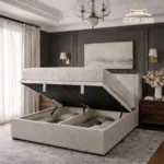 The Astron Wingback Ottoman Storage Bed