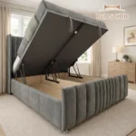 The Lyra Wingback Ottoman Storage Bed