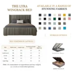 The Lyra Wingback Ottoman Storage Bed