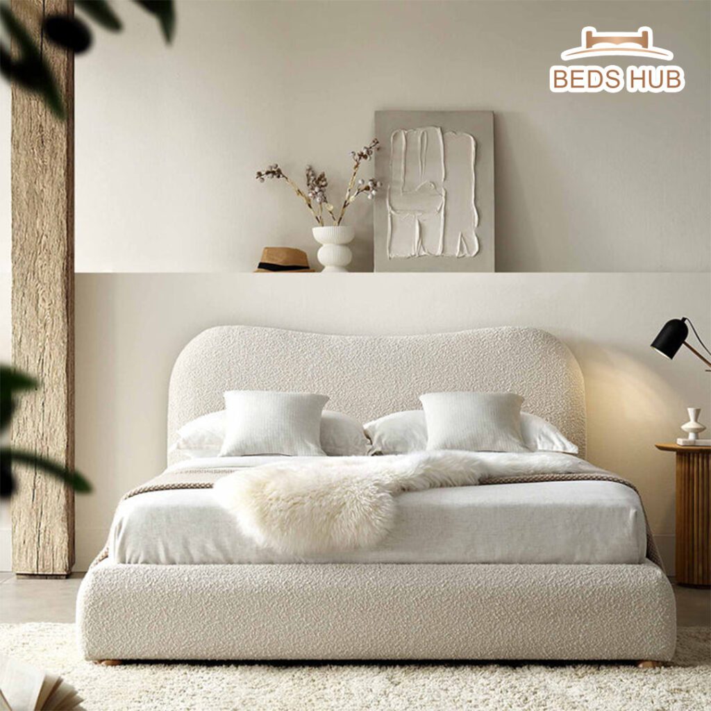 The Ripple Curved Boucle Bed